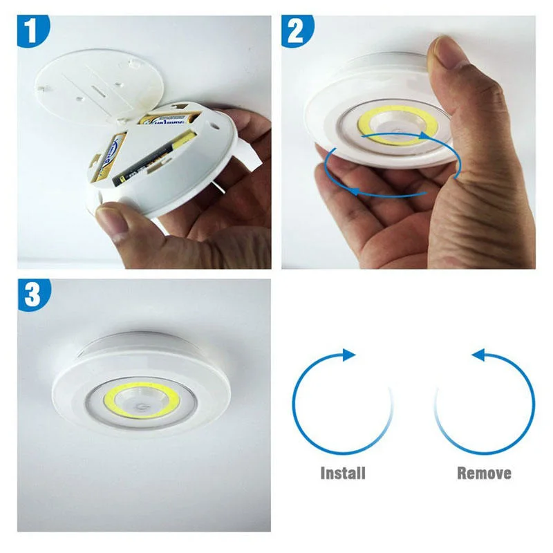 High Quality COB LED Wireless Remote Control Cordless Cabinet LED Night Light