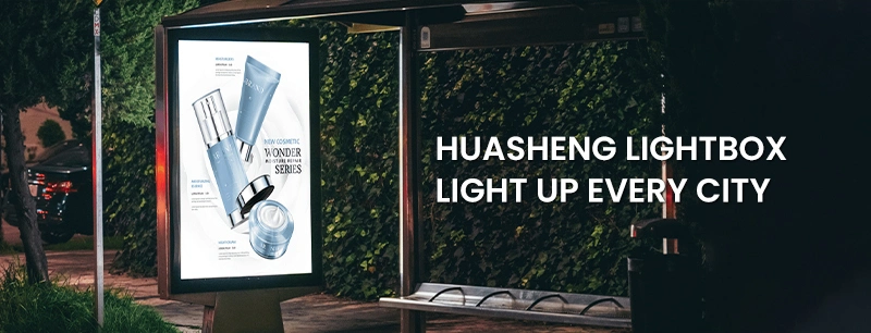 Huasheng Wholesale LED Light Box Sign Outdoor LED Round Lightbox Store Advertising Light Boxes