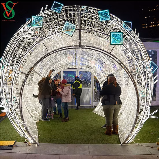 Natal ao ar livre escultura 3D gigante bola arco motivo decoração luz